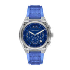 Men Quartz Blue Dial Chronograph Polyurethane Watch AX4166