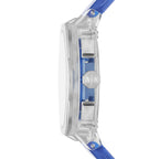 Men Quartz Blue Dial Chronograph Polyurethane Watch AX4166