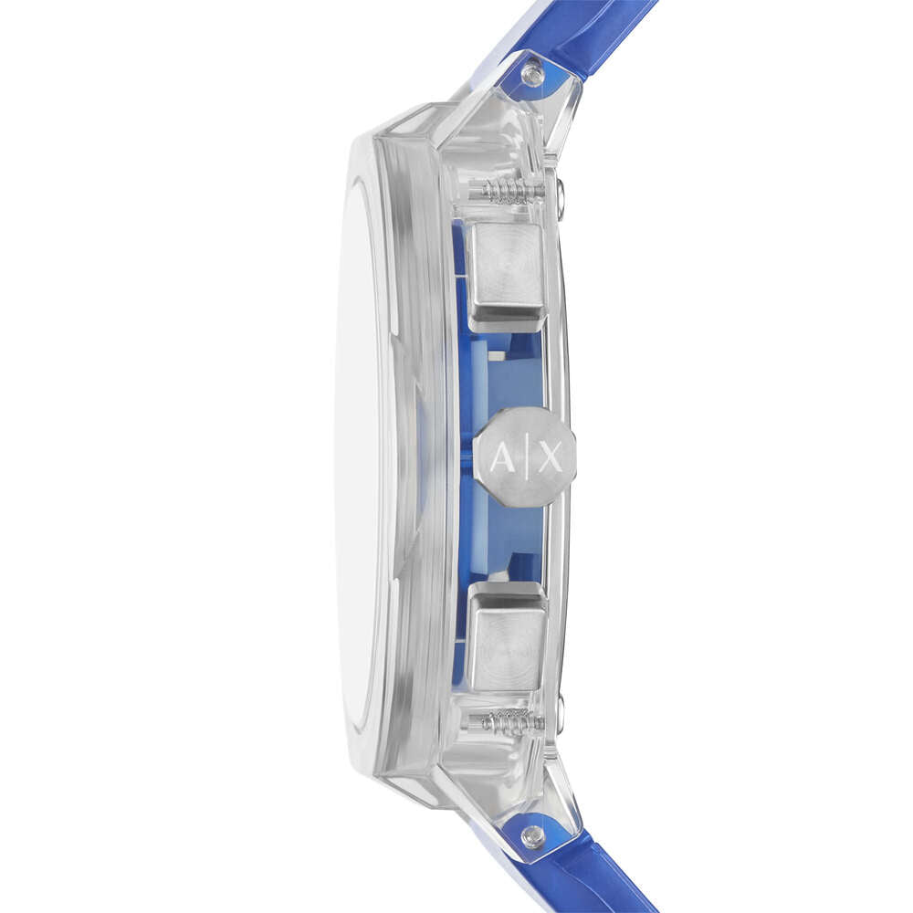 Men Quartz Blue Dial Chronograph Polyurethane Watch AX4166