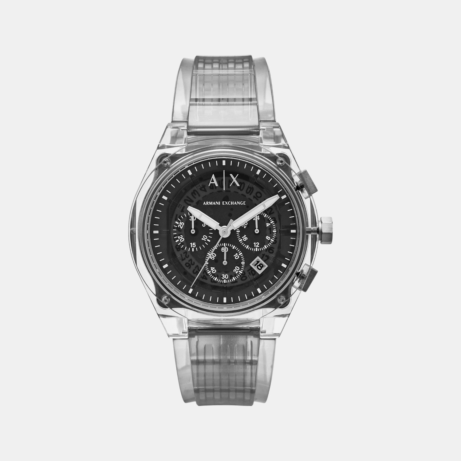 Men Quartz Grey Dial Chronograph Polyester Watch AX4167