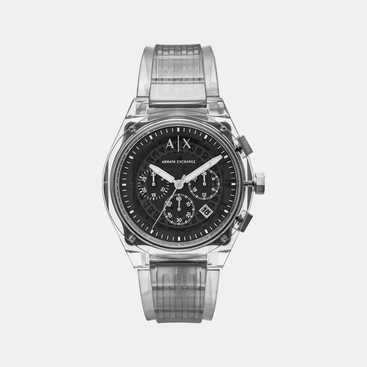 Men Quartz Grey Dial Chronograph Polyester Watch AX4167