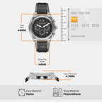 Men Quartz Grey Dial Chronograph Polyester Watch AX4167