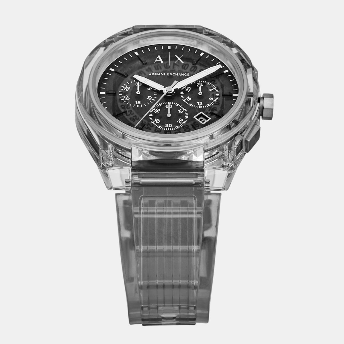 Sync Men Quartz Grey Dial Chronograph PU Watch AX4167