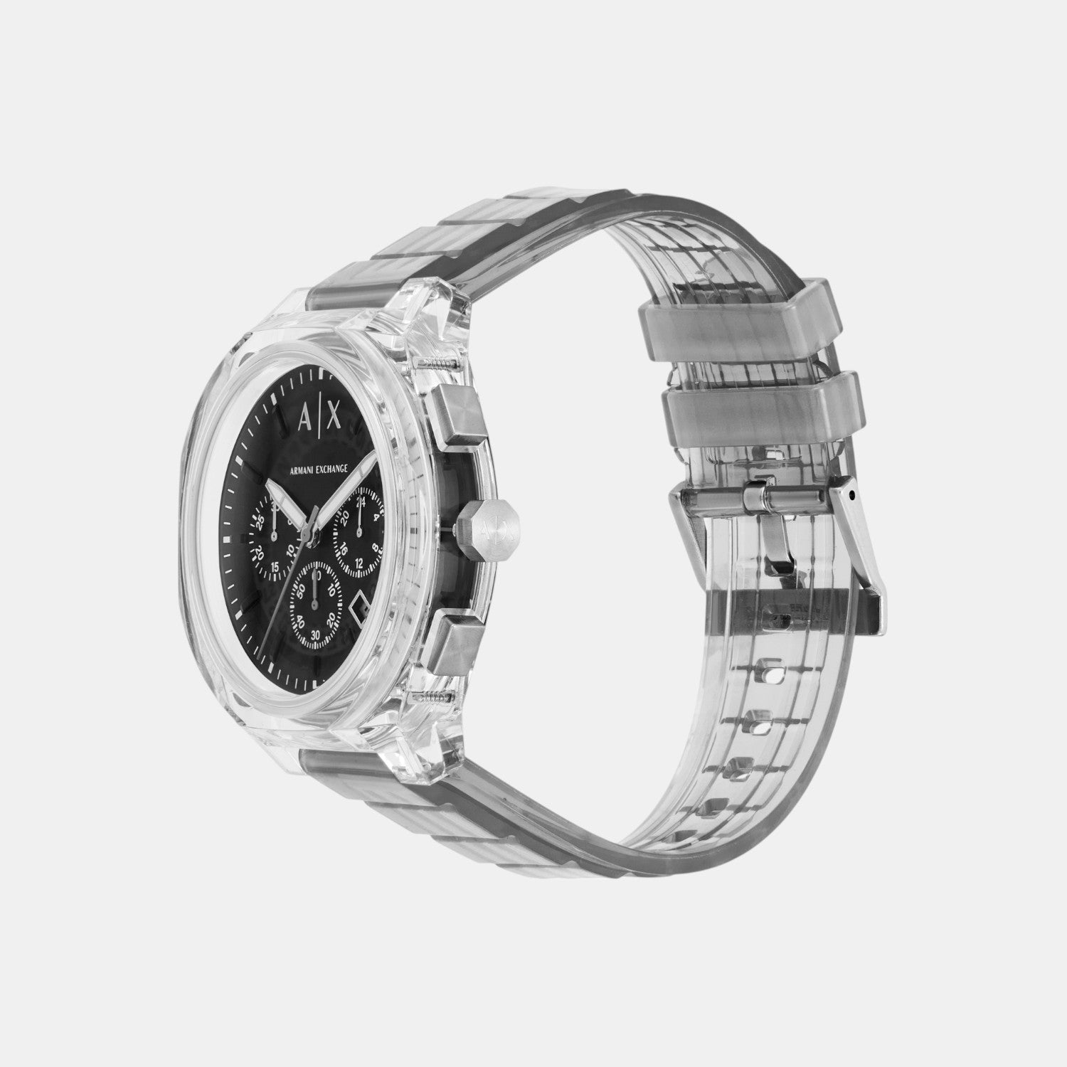 Men Quartz Grey Dial Chronograph Polyester Watch AX4167