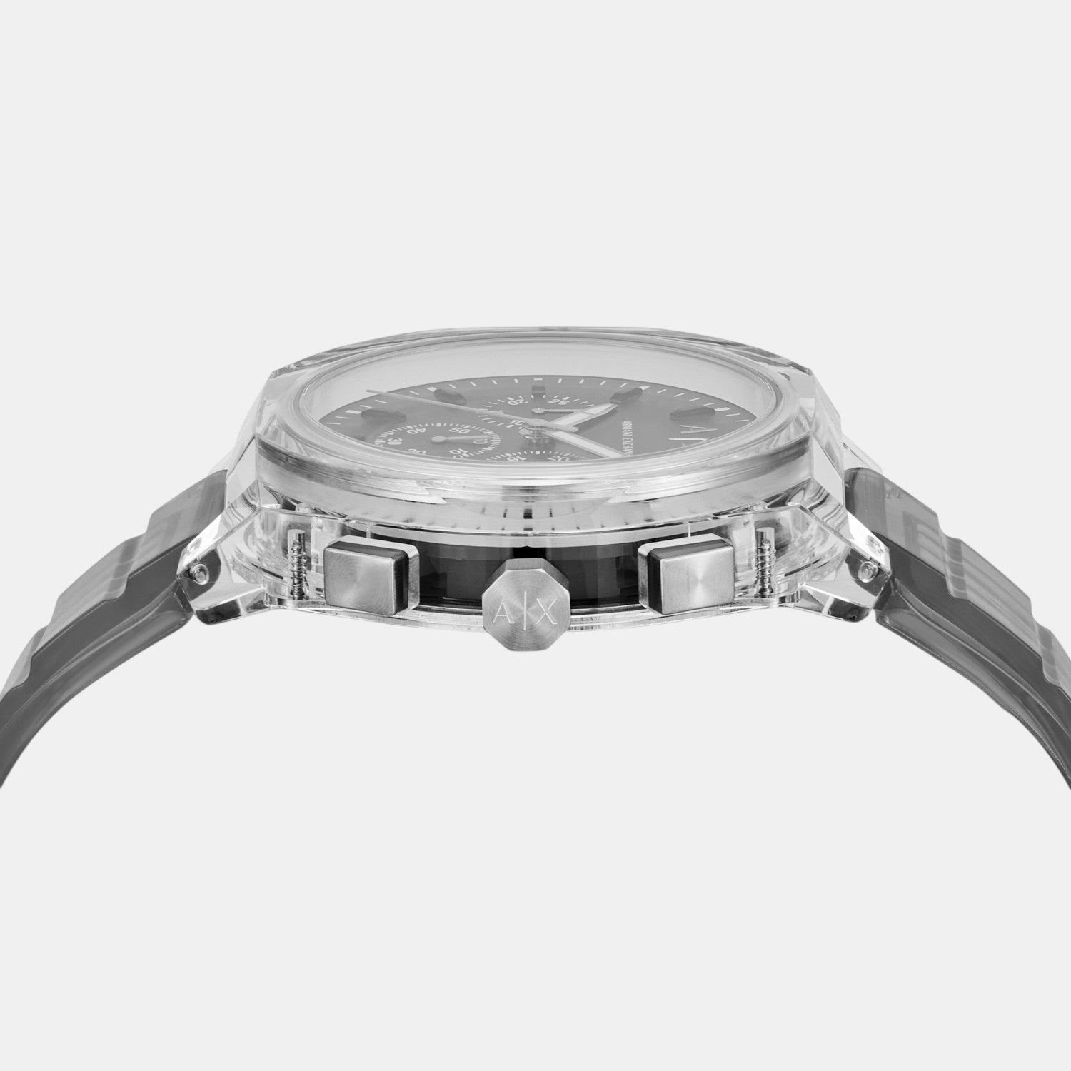 Men Quartz Grey Dial Chronograph Polyester Watch AX4167