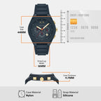 Sync Men Quartz Blue Dial Chronograph Silicone Watch AX4168