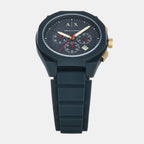 Sync Men Quartz Blue Dial Chronograph Silicone Watch AX4168