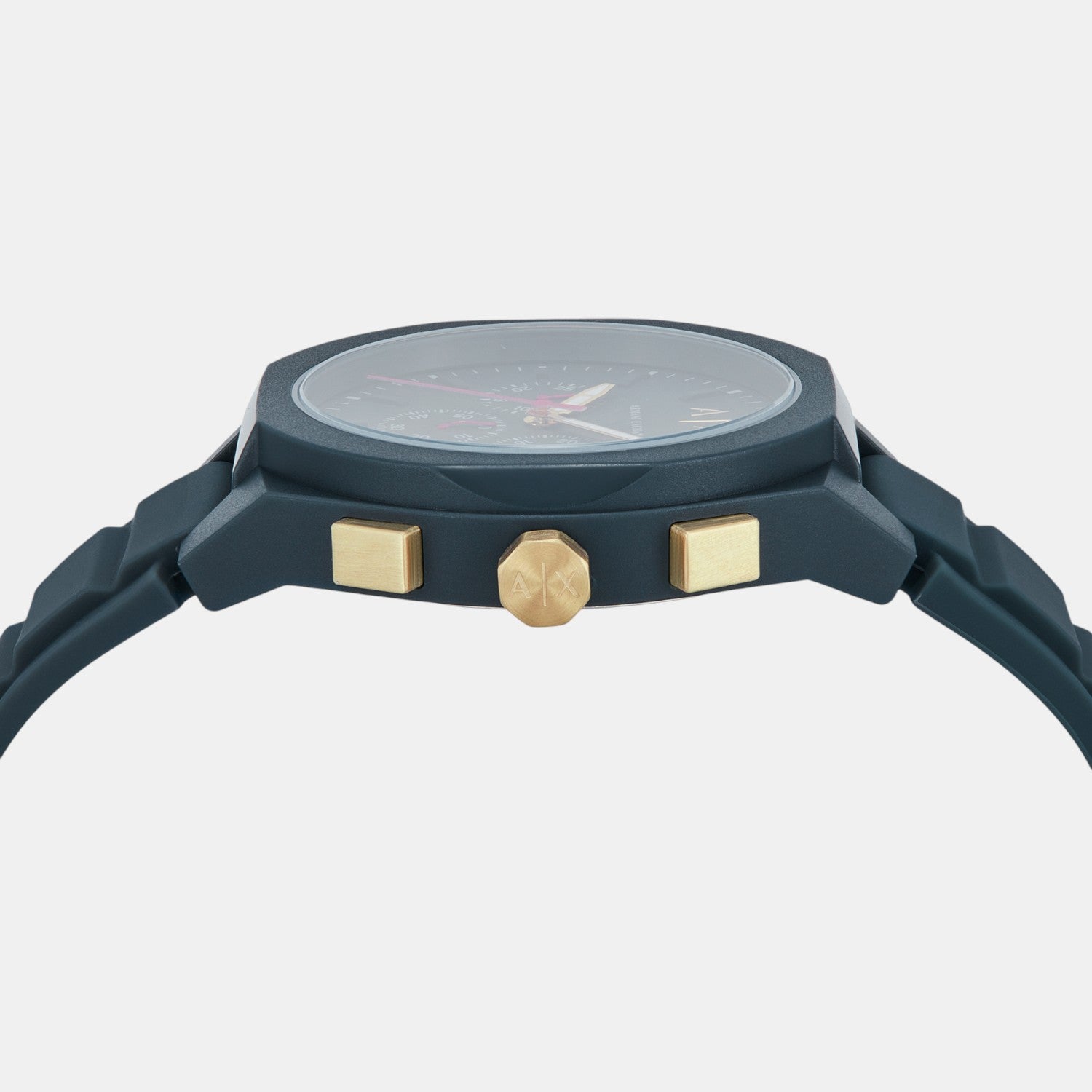 Sync Men Quartz Blue Dial Chronograph Silicone Watch AX4168