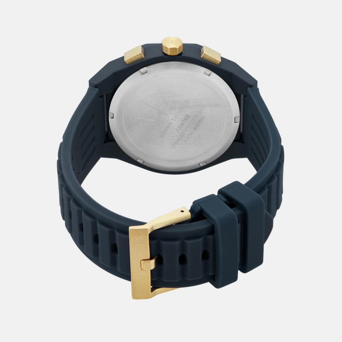 Sync Men Quartz Blue Dial Chronograph Silicone Watch AX4168