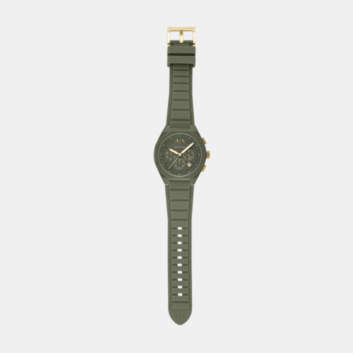 Sync Men Quartz Green Dial Chronograph Silicone Watch AX4169