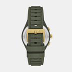 Men Quartz Green Dial Chronograph Silicone Watch AX4169