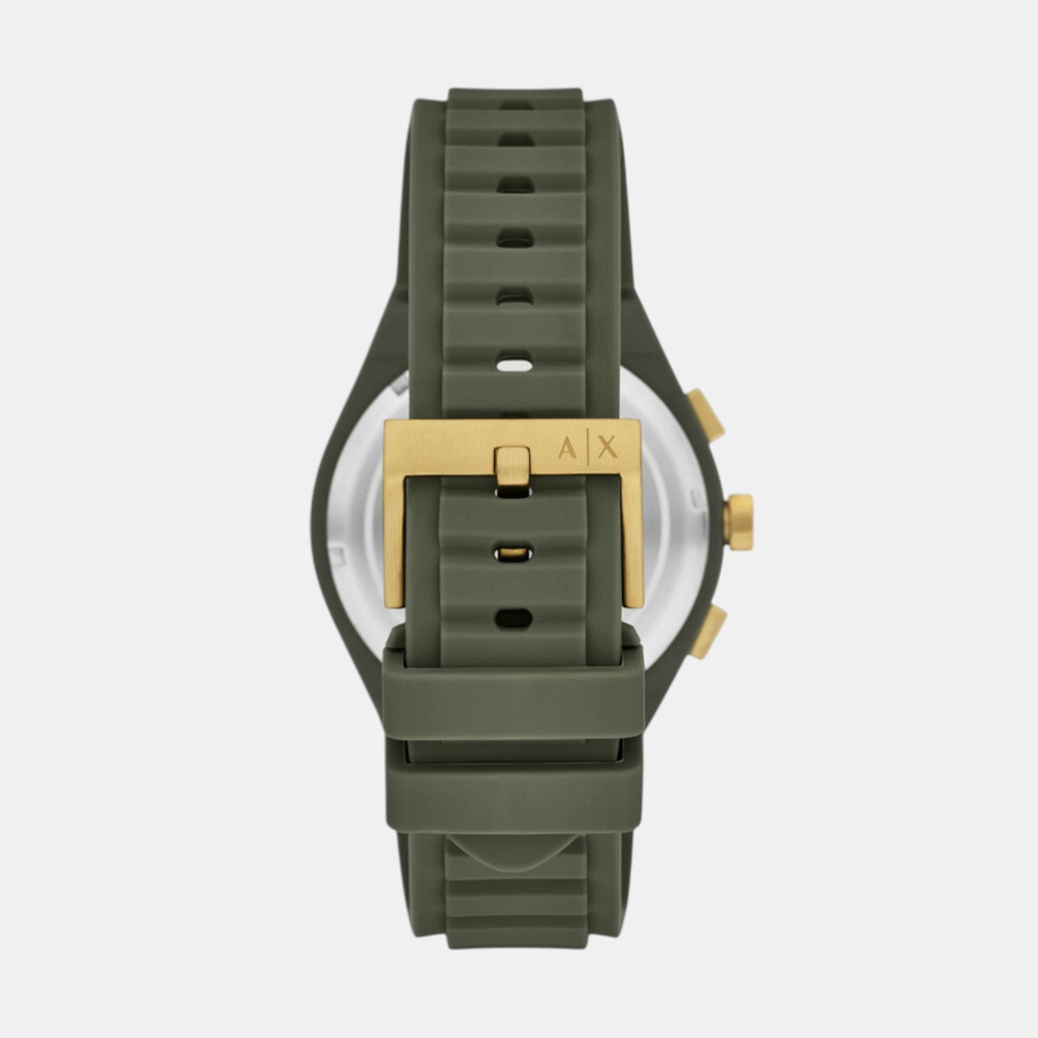 Men Quartz Green Dial Chronograph Silicone Watch AX4169