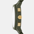 Men Quartz Green Dial Chronograph Silicone Watch AX4169