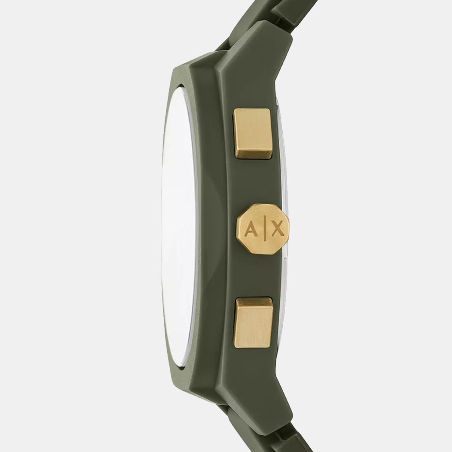 Men Quartz Green Dial Chronograph Silicone Watch AX4169