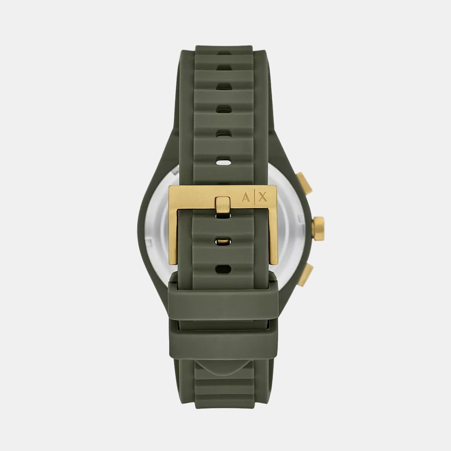 Men Quartz Green Dial Chronograph Silicone Watch AX4169