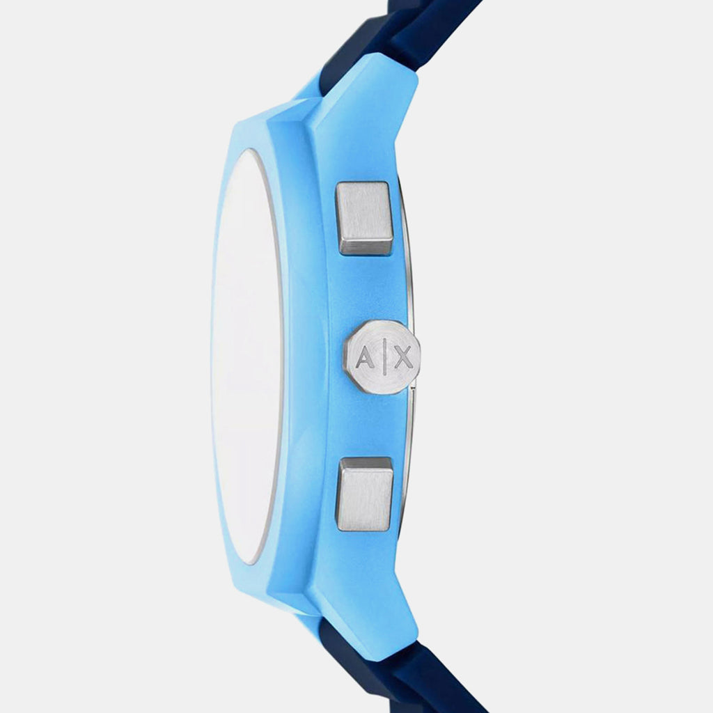 Sync Men Quartz Blue Dial Chronograph Silicone Watch AX4170