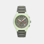 Sync Men Quartz Green Dial Chronograph Silicone Watch AX4171
