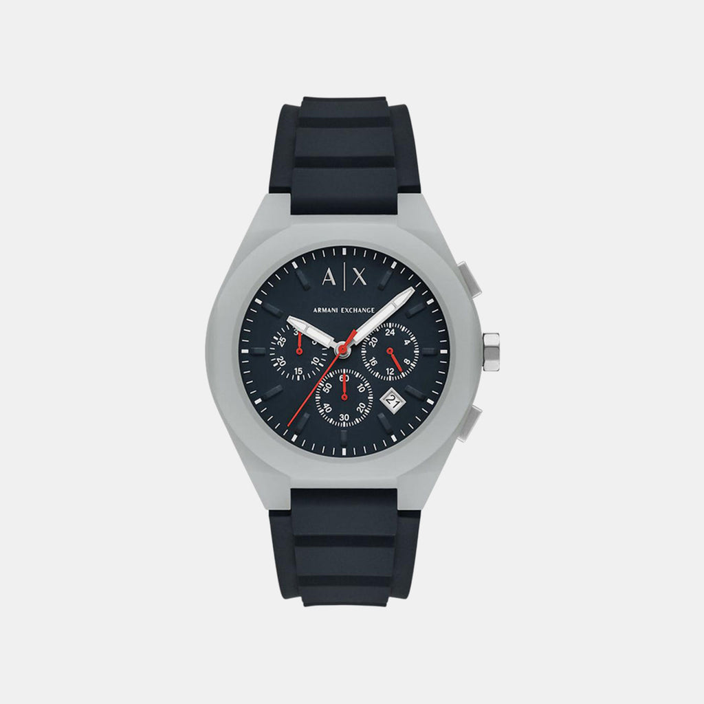 Sync Men Quartz Blue Dial Chronograph Silicone Watch AX4172