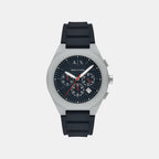 Sync Men Quartz Blue Dial Chronograph Silicone Watch AX4172