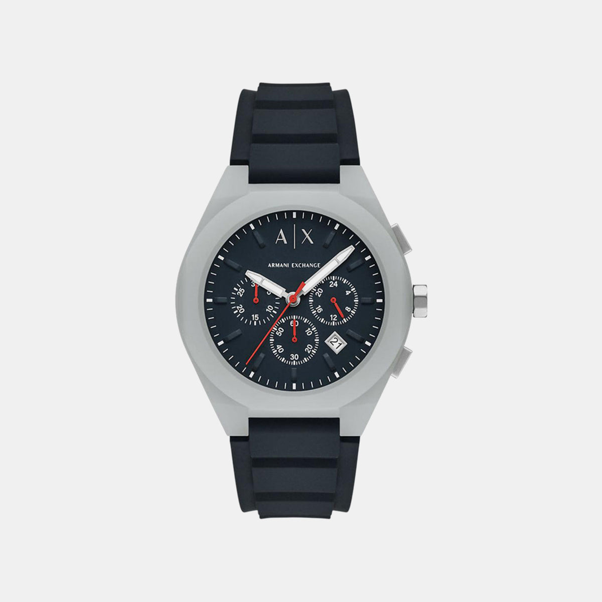 Sync Men Quartz Blue Dial Chronograph Silicone Watch AX4172