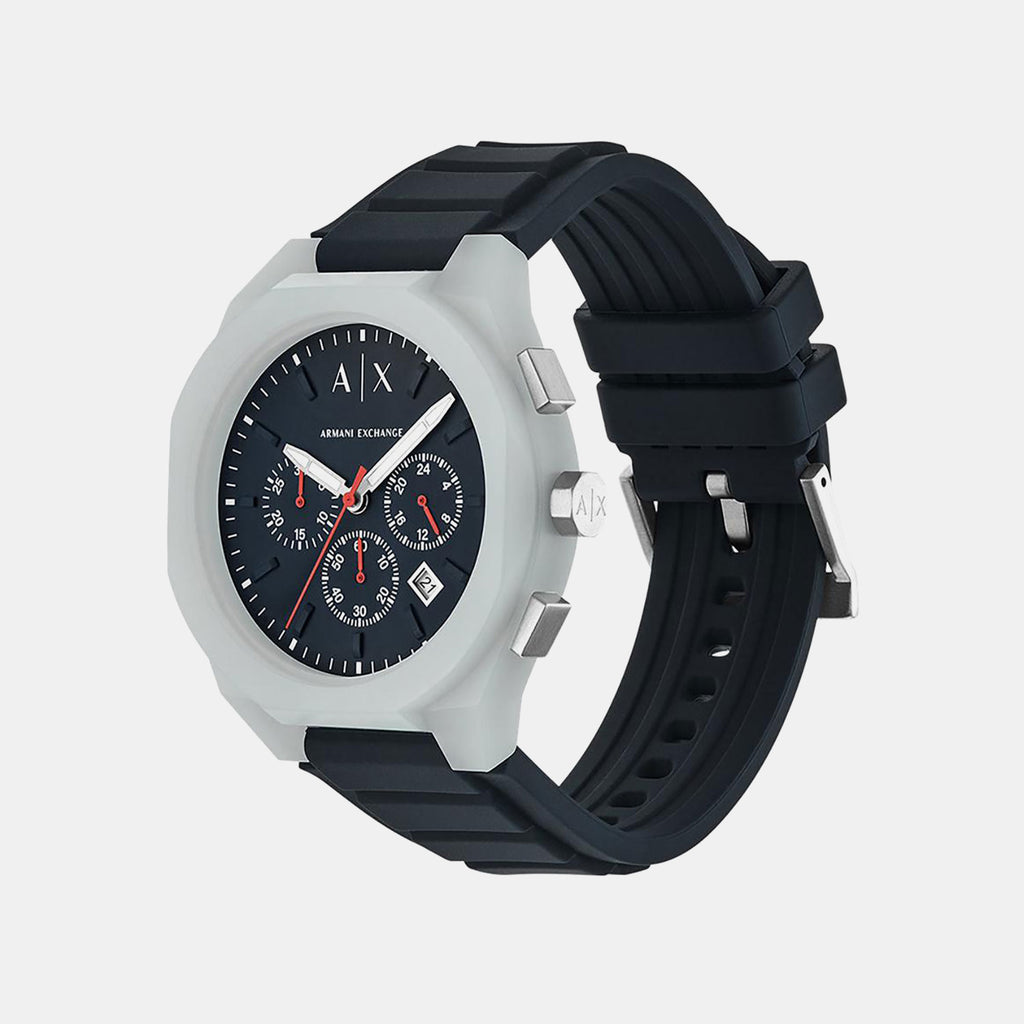 Sync Men Quartz Blue Dial Chronograph Silicone Watch AX4172