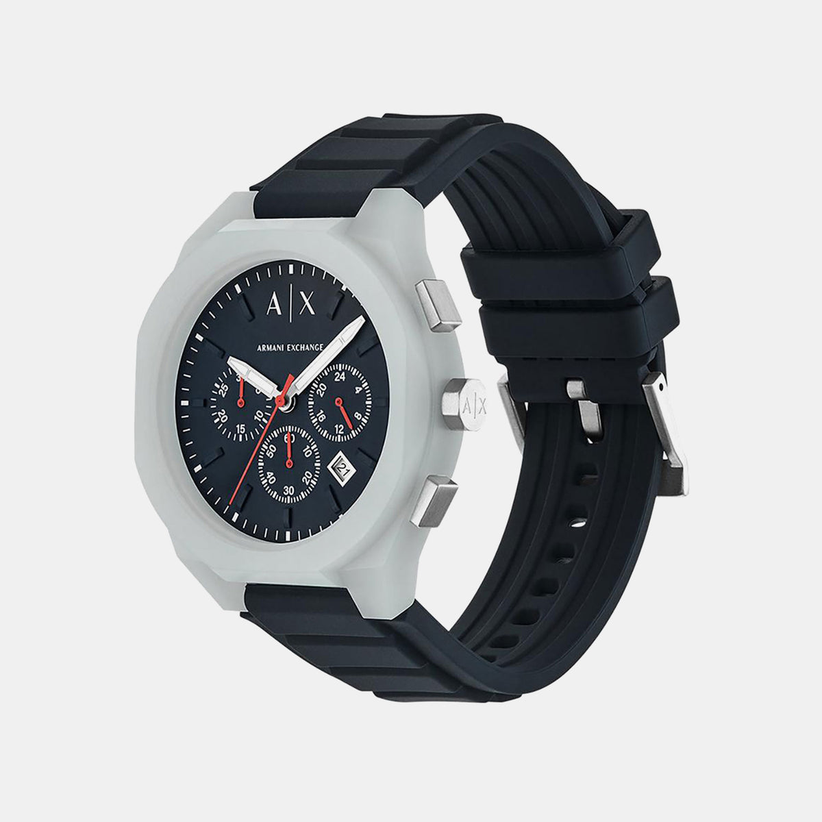 Sync Men Quartz Blue Dial Chronograph Silicone Watch AX4172