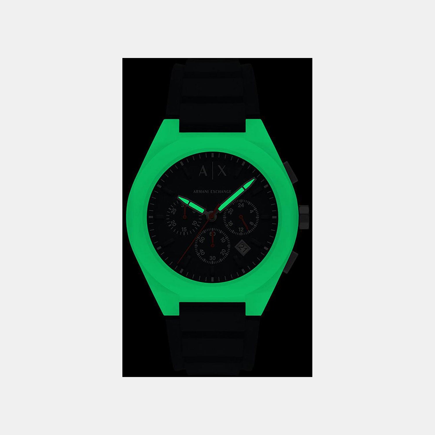 Sync Men Quartz Blue Dial Chronograph Silicone Watch AX4172