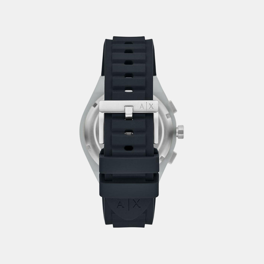Sync Men Quartz Blue Dial Chronograph Silicone Watch AX4172