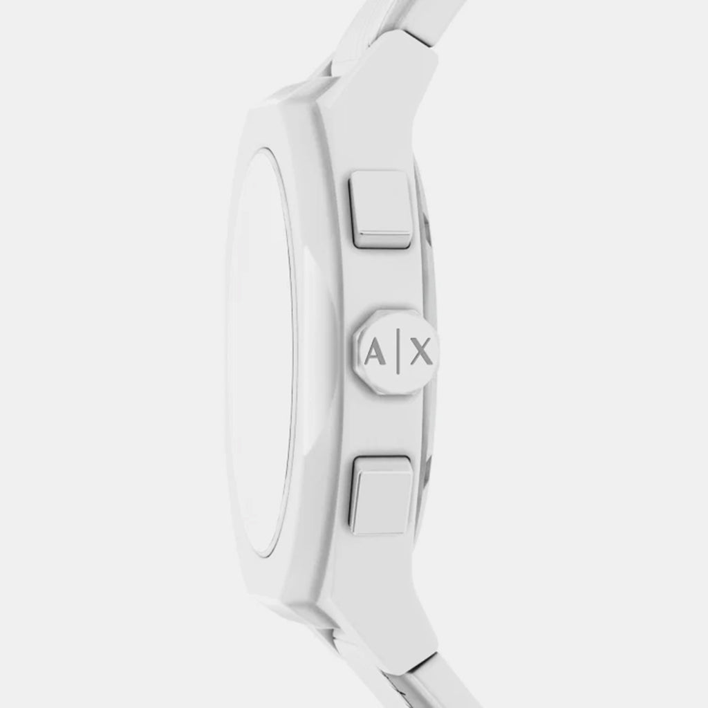 Sync Men Quartz White Dial Chronograph Silicone Watch AX4175