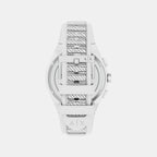 Sync Men Quartz White Dial Chronograph Silicone Watch AX4175