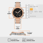 Na Men Quartz Black Dial Chronograph Stainless Steel Watch AX4181