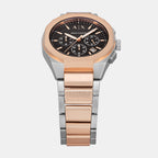 Na Men Quartz Black Dial Chronograph Stainless Steel Watch AX4181