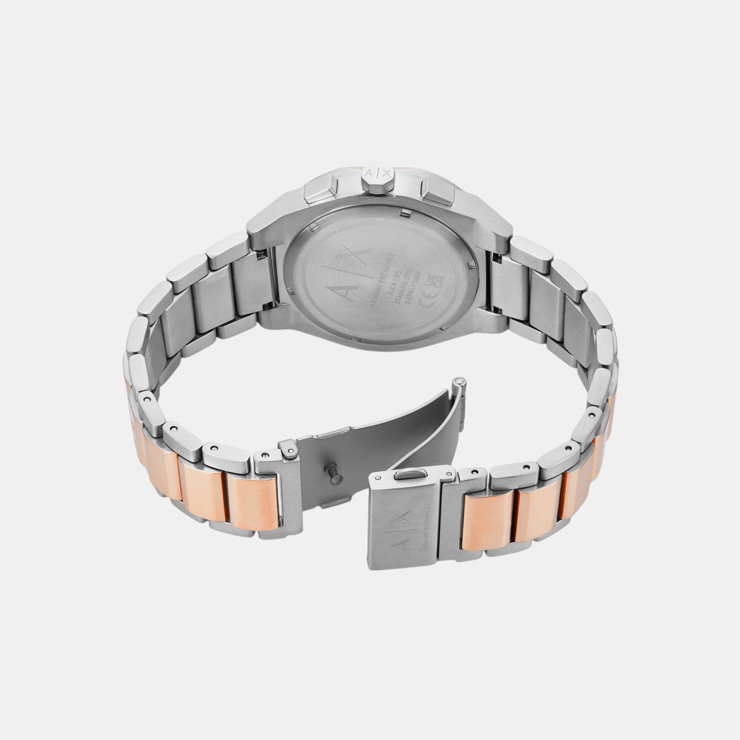 Na Men Quartz Black Dial Chronograph Stainless Steel Watch AX4181