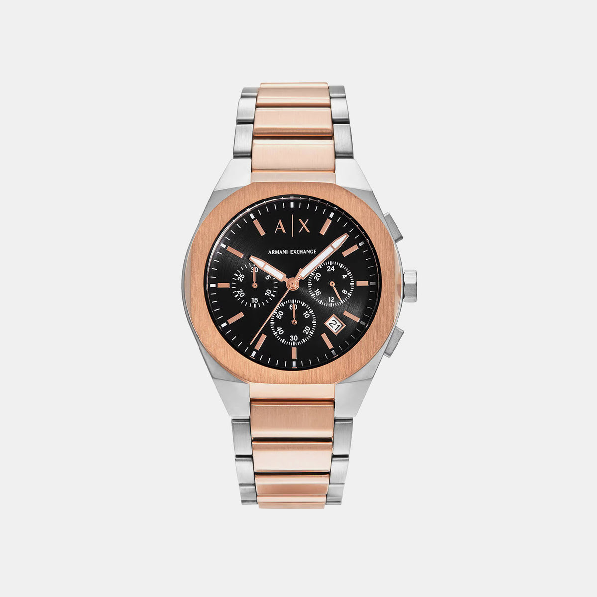 Sync Men Quartz Black Dial Chronograph Stainless Steel Watch AX4181