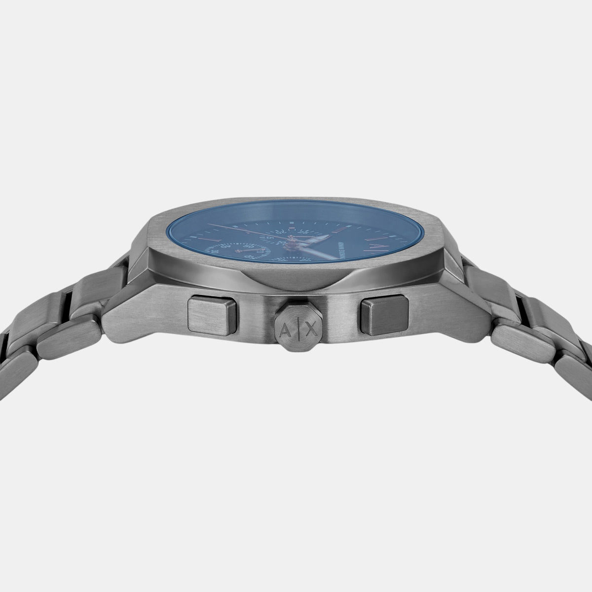 Armani Exchange Men Round Blue watch