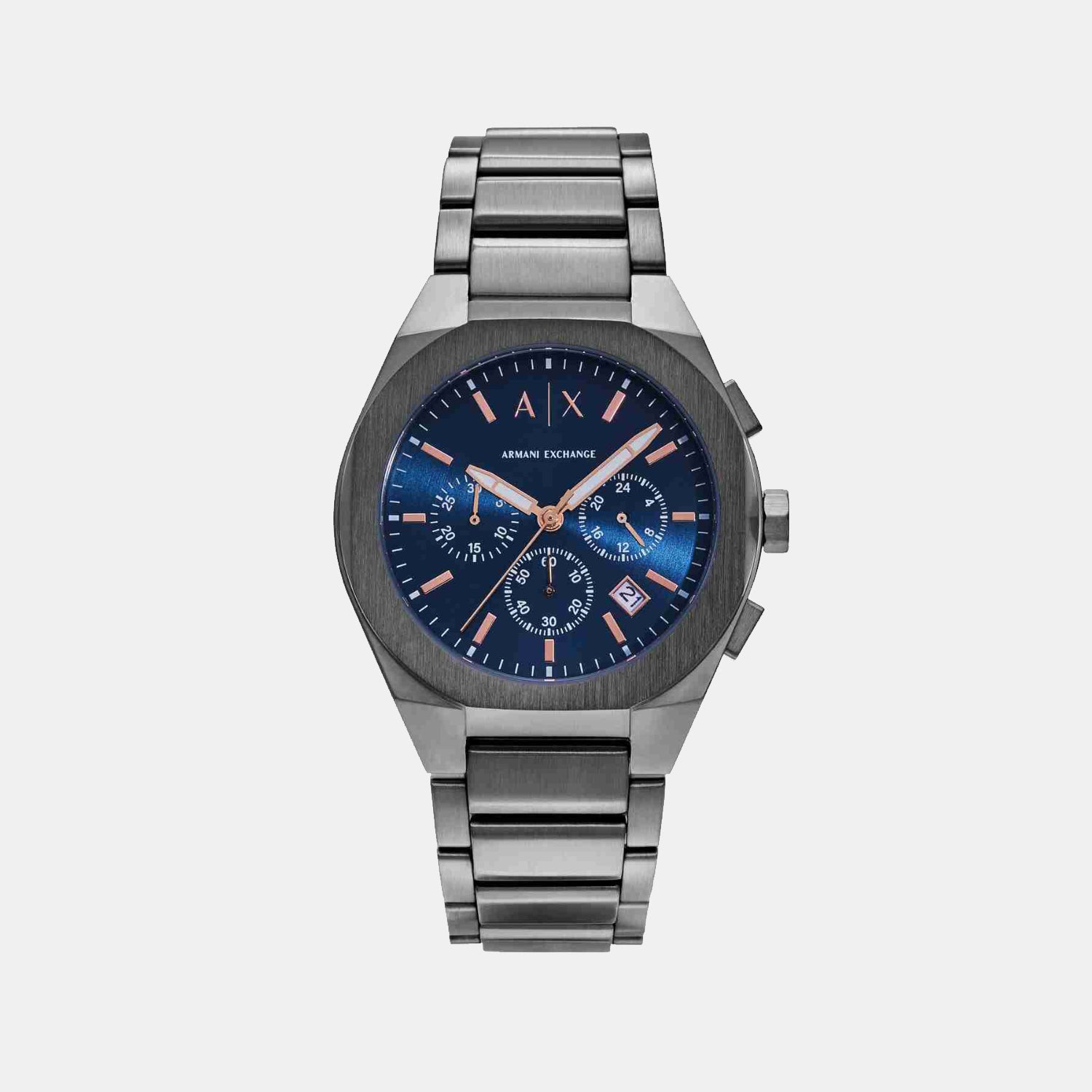 Na Men Quartz Blue Dial Chronograph Stainless Steel Watch AX4182