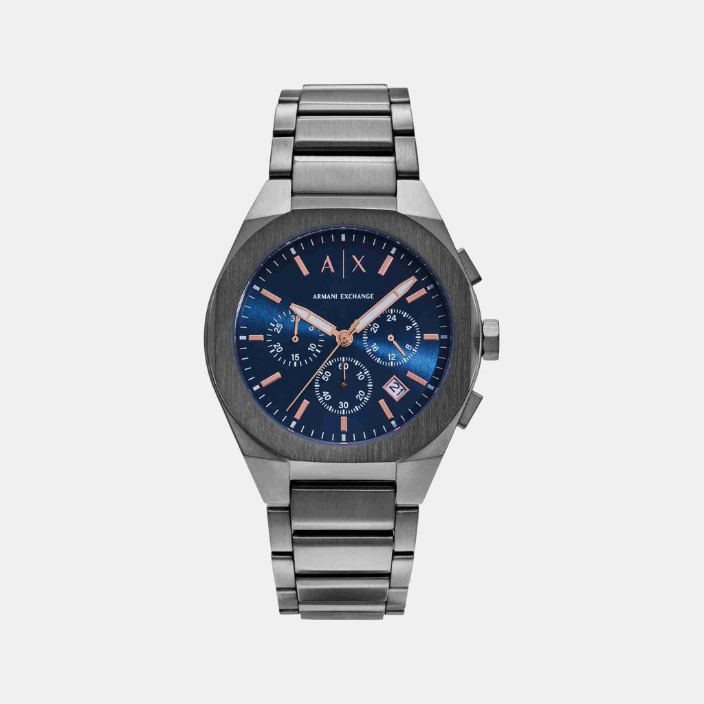 Na Men Quartz Blue Dial Chronograph Stainless Steel Watch AX4182