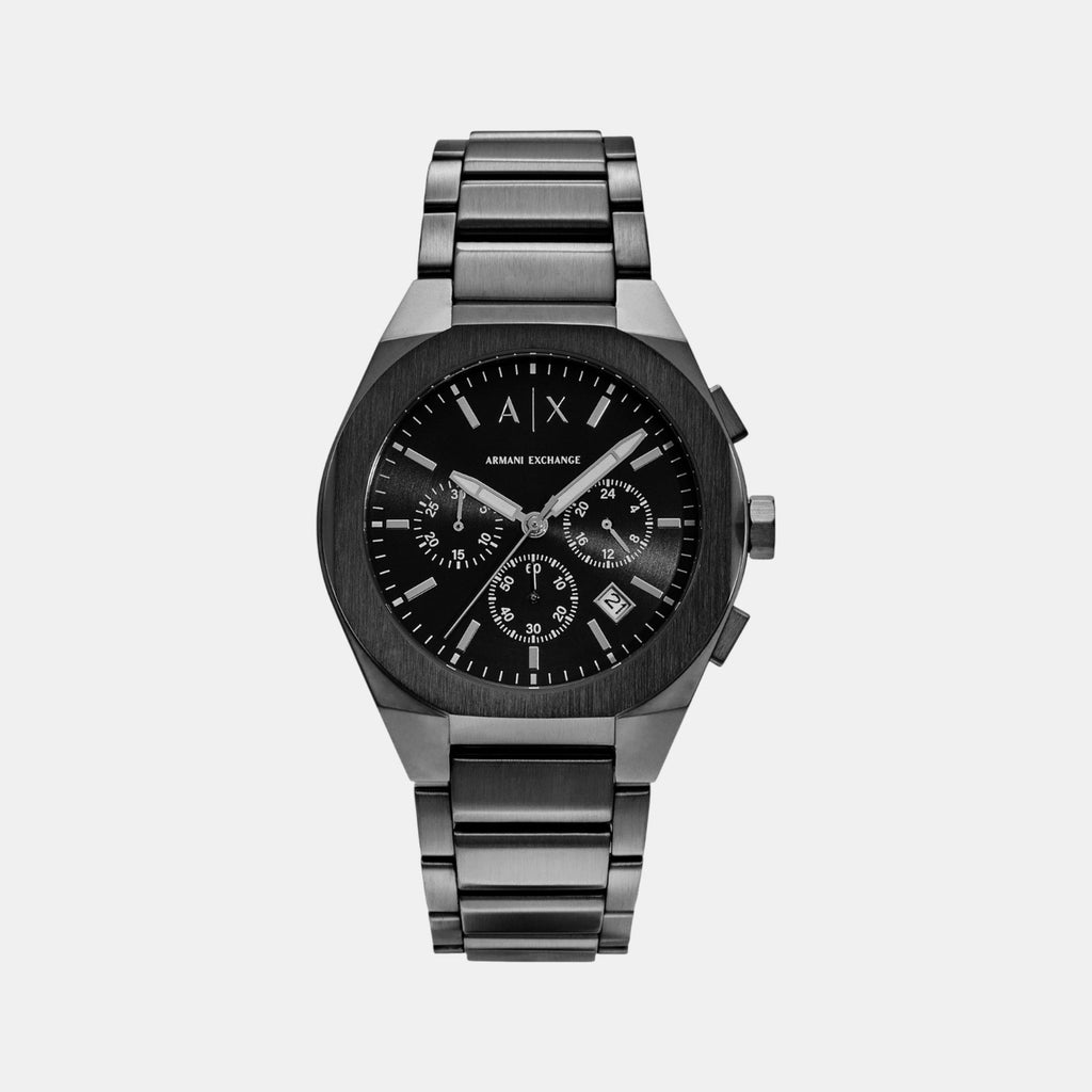 Sync Men Quartz Black Dial Chronograph Stainless Steel Watch AX4183