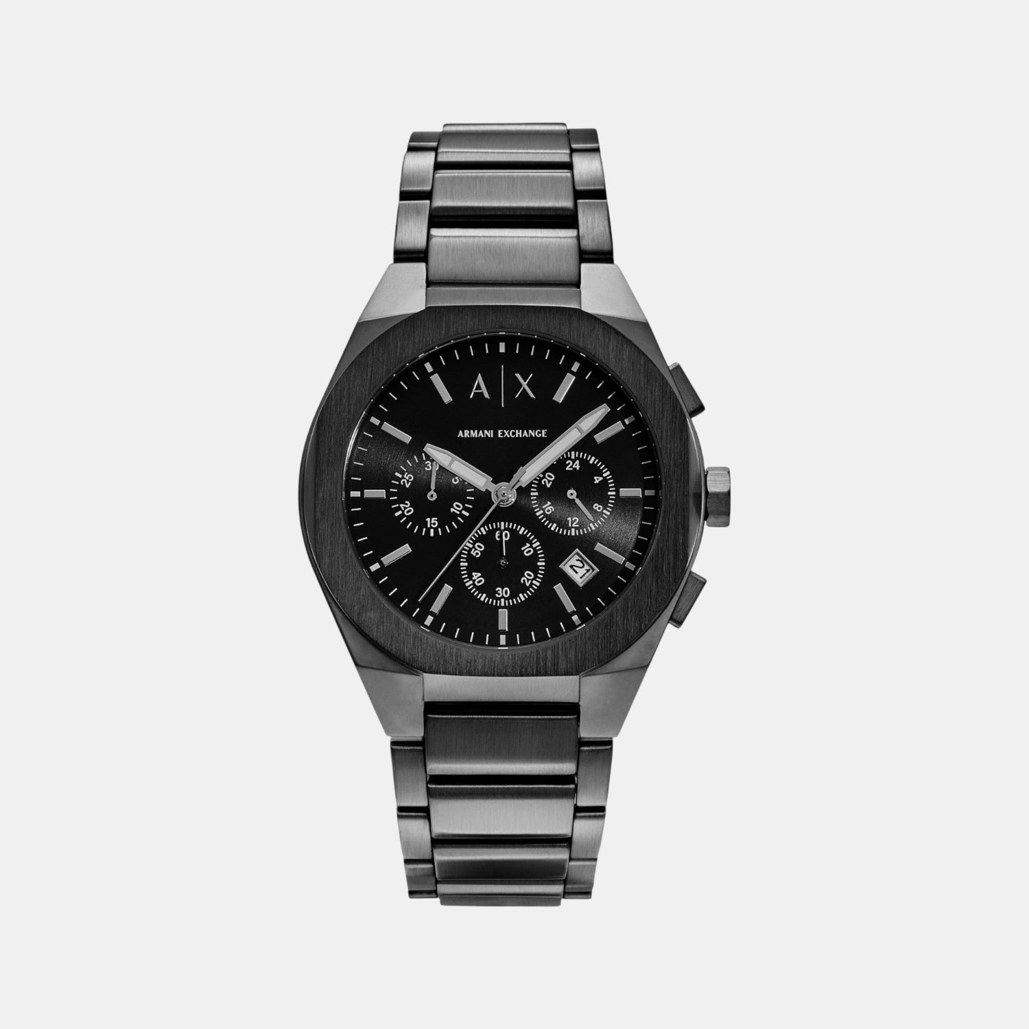 Sync Men Quartz Black Dial Chronograph Stainless Steel Watch AX4183
