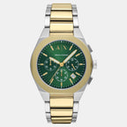 Sync Men Quartz Green Dial Chronograph Stainless Steel Watch AX4184