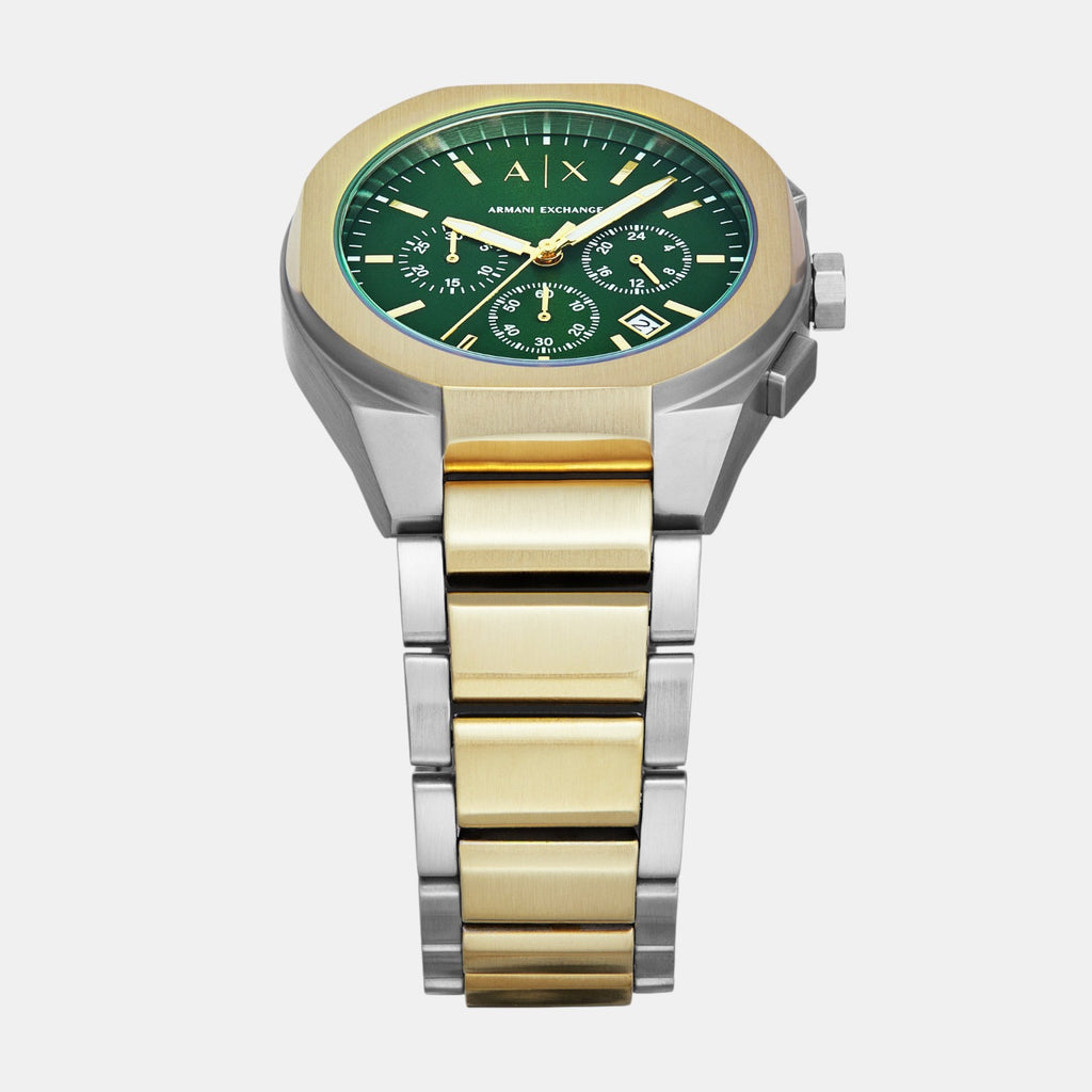 Sync Men Quartz Green Dial Chronograph Stainless Steel Watch AX4184