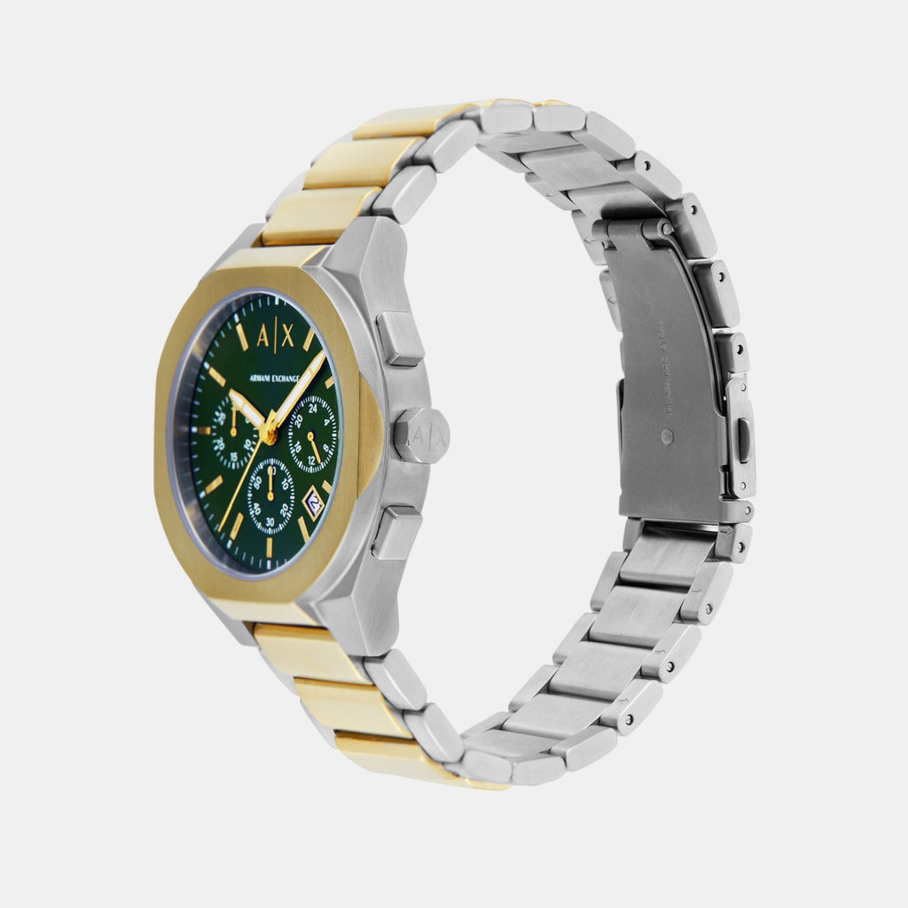 Sync Men Quartz Green Dial Chronograph Stainless Steel Watch AX4184