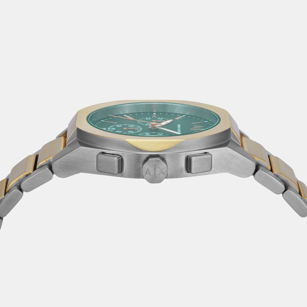 Sync Men Quartz Green Dial Chronograph Stainless Steel Watch AX4184