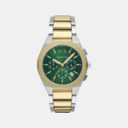 Sync Men Quartz Green Dial Chronograph Stainless Steel Watch AX4184
