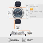 Sync Men Quartz Blue Dial Chronograph Silicone Watch AX4185