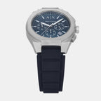 Sync Men Quartz Blue Dial Chronograph Silicone Watch AX4185