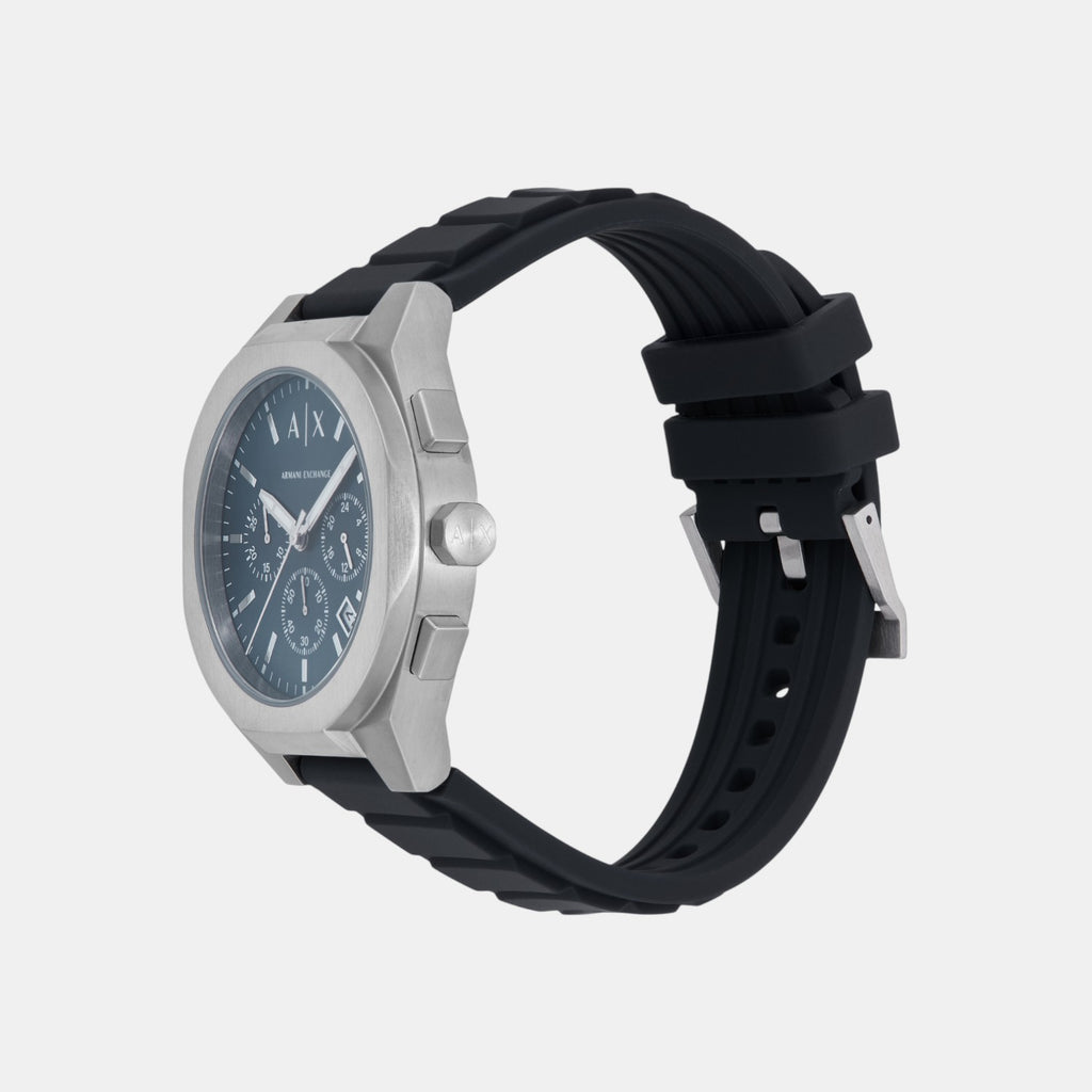 Sync Men Quartz Blue Dial Chronograph Silicone Watch AX4185