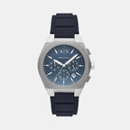 Sync Men Quartz Blue Dial Chronograph Silicone Watch AX4185