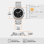 Sync Men Quartz Black Dial Chronograph Stainless Steel Watch AX4186