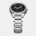 Sync Men Quartz Black Dial Chronograph Stainless Steel Watch AX4186